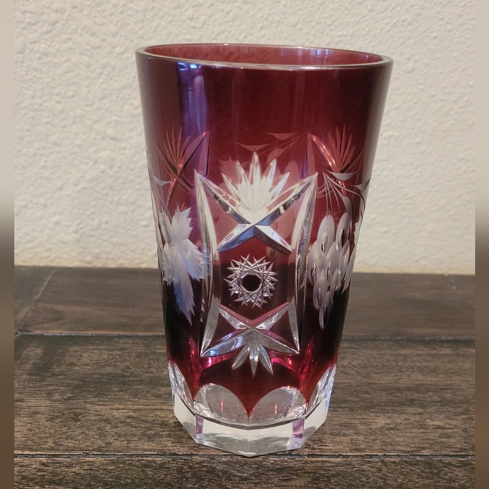 Vintage Nachtmann Highball Lead Crystal Handblown Colored Glass 1